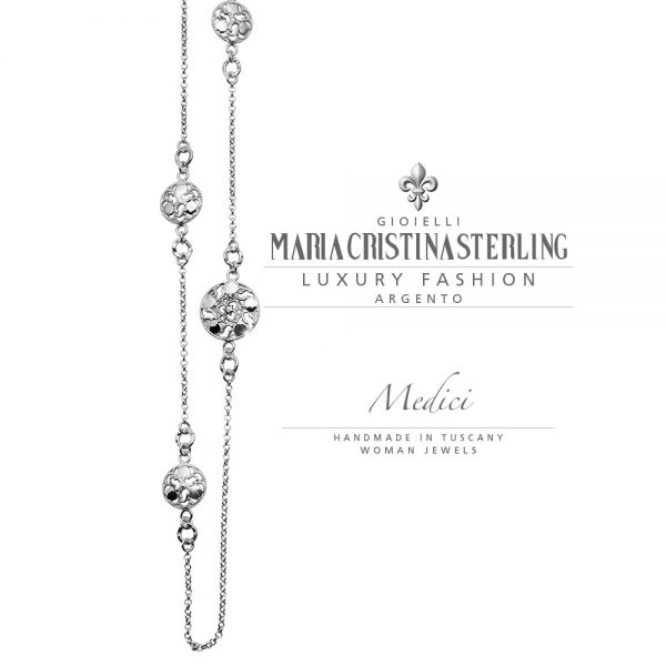 collana donna-argento- 90 cm- medici-maria cristina sterling