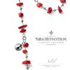 Collana donna-argento e calcite rossa-ciondolo conchiglia-collezione Soleil-Maria Cristina Sterling